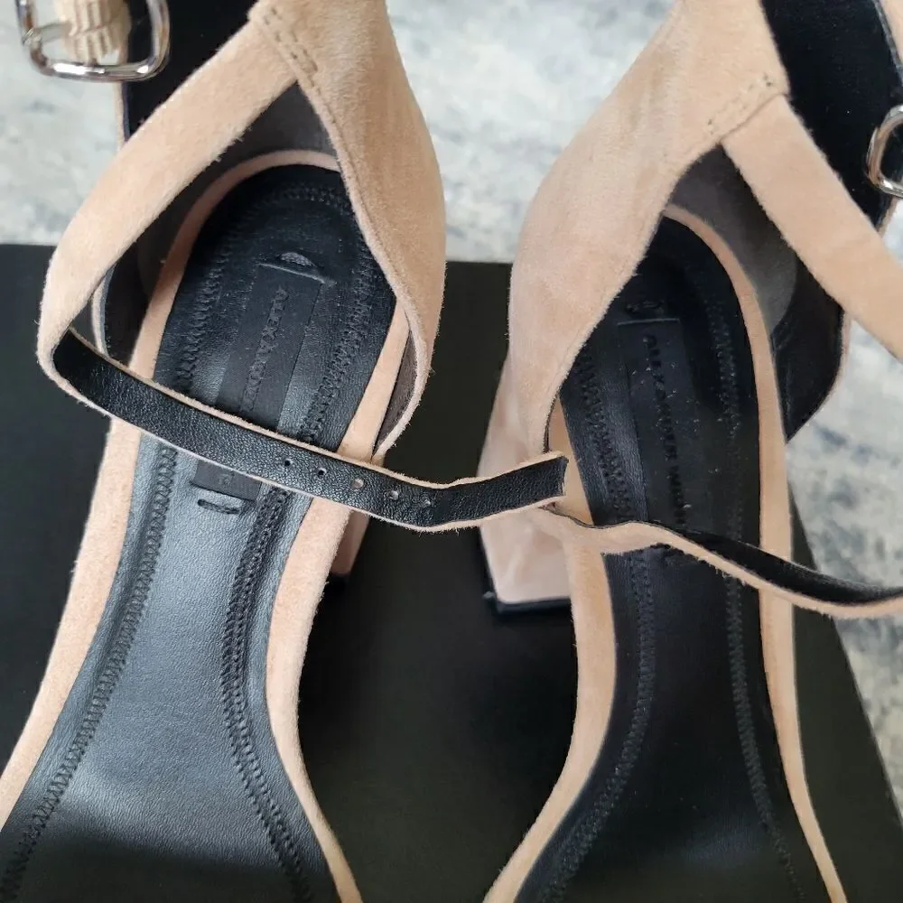 Alexander Wang Abby Suede Tilt-Heel City Sandal 36